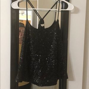 Black sequin top